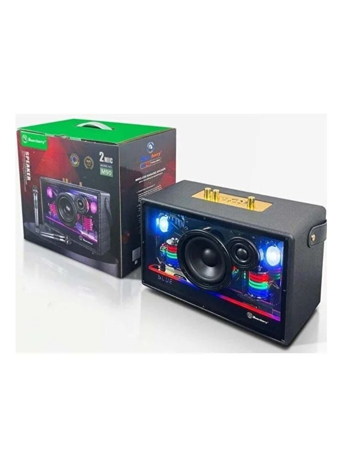 سمارت باري جهاز كاريوكي SMARTBARRY M90 بتقنية البلوتوث مع ميكروفونين لاسلكيين وإضاءة RGB - أفضل صفقة للمرح المنزلي - Image 1